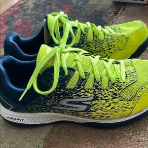 Skechers Men's Neon Yellow and Black Pickleball Shoes